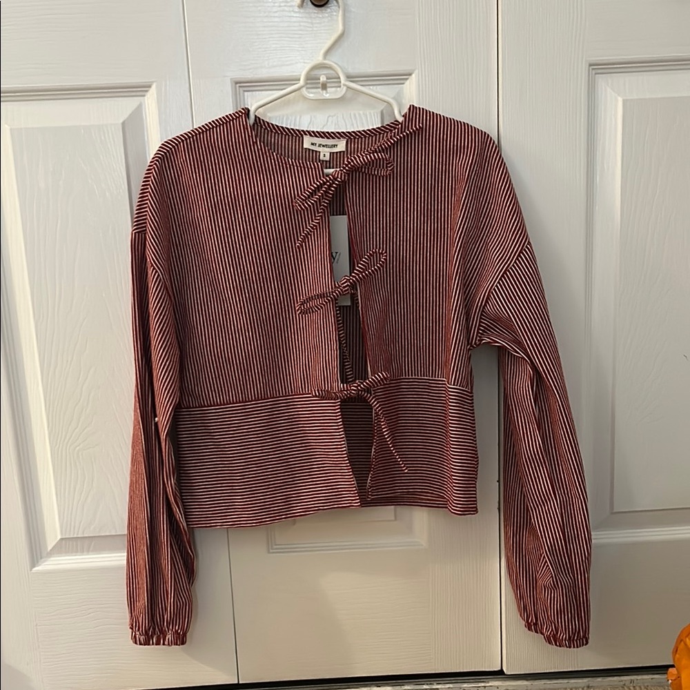 Striped Red and White Long Sleeve Top